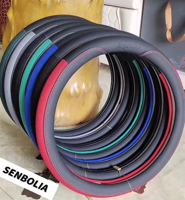 PU Leather Steering Wheel Cover Patchwork Handle Wheel Cover PU Leather Steering Wheel Cover Patchwork Handle Wheel Cover